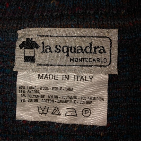 LA SQUADRA Montecarlo Gray Wool Angora Shawl Collar Sweater Size L - Picture 6 of 6